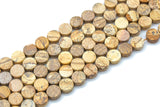 Natural Picture Jasper- Flat Coin- Beads-10mm- 40 Pieces- Special Shape- Full Strand- 16 Inches Gemstone Beads