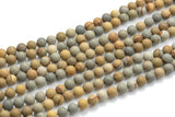 Natural Wild Horse Jasper- Matt Round sizes. 4mm, 6mm, 8mm, 10mm, 12mm- Full 15.5 Inch Strand Gemstone Beads