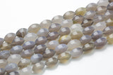 Natural Gray Agate- Lantern Shape- 10*16mm-28 Pieces- Special Shape- Full Strand- 16 Inches Gemstone Beads
