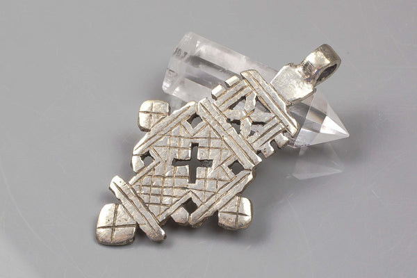 Hand-made Ethiopian Cross, Small Size-White Metal Color- Hand Made Intricate Detail!!!!- Medium Size Made in Africa.