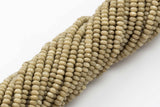 4mm- JADE Faceted Rondelle- Single or Bulk- 15.5" - Suede Tan -Full Strand 15.5 inch Strand