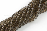 8mm Crystal Rondelle -2 or 5 or 10 STRANDS- Smokey Quartz