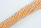 4mm Crystal Rondelle -1 or 5 or 10 STRANDS- Light Pale Peach