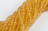 4mm Crystal Rondelle -2 or 5 or 10 STRANDS- Light Topaz