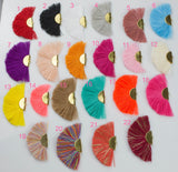 New Colors! BEAUTIFUL Fan Tassels on Brass Findings. Perfect for earrings or pendants! One pair per order. 1" by 2"