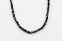 Major League Baseball Black Necklace- Natural Black Spinel Necklace 22 Inches- - Sterling Silver-Very Sparkly!