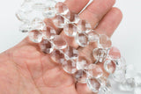 Briolette Teardrop Crystal- Medium and Large Silver-Full 15 inch strand- Clear