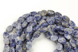 Natural Sodalite- Flat Oval Beads-10x14mm- 28 Pieces- Special Shape- Full Strand- 16 Inches Gemstone Beads