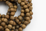 Tan Fire Agate, High Quality in Matt Round, 8-14mm AAA Quality