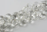 Briolette Teardrop Crystal- Medium and Large Silver-Full 15 inch strand- Clear