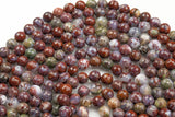 Natural Red Lightning Agate- High Quality in Faceted Round- 4mm, 6mm, 8mm, 10mm, 12mm-Full Strand 15.5 inch Strand Gemstone Beads