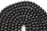 Gunmetal Plated Lava Round Beads- Single Strand or Wholesale Bulk- -Full 15.5 Inch Strand, 4mm, 6mm, 8mm, 12mm, or 14mm Beads AAA Quality