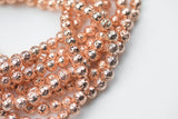 Rose Gold Plated Lava Rock Round Beads- Single Strand or Wholesale Bulk- -Full 15.5 Inch Strand, 4mm, 6mm, 8mm, 12mm, or 14mm Beads