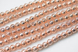 Rose Gold Plated Lava Rock Round Beads- Single Strand or Wholesale Bulk- -Full 15.5 Inch Strand, 4mm, 6mm, 8mm, 12mm, or 14mm Beads