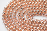 Rose Gold Plated Lava Rock Round Beads- Single Strand or Wholesale Bulk- -Full 15.5 Inch Strand, 4mm, 6mm, 8mm, 12mm, or 14mm Beads