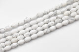 Natural White Howlite Matte Beads White Howlite Beads - Barrels Tubes Shaped 10x15mm - 1 strand ~15.5" - Special Exclusive Item