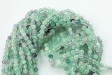 Natural Super High Quality Rainbow Fluorite Beads 6mm Faceted Round - Sharp Diamond Cut Very High Quality - 1 strand 15.5" AAA Quality