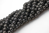 Gunmetal Plated Lava Round Beads- Single Strand or Wholesale Bulk- -Full 15.5 Inch Strand, 4mm, 6mm, 8mm, 12mm, or 14mm Beads AAA Quality