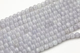 Natural Cats Eye Cat's Eye, High Quality in Round, 4mm, 6mm, 8mm, 10mm, 12mm- Full Strand 15.5 inches Long- Light Gray Smooth
