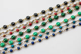 Sale!!! Puffy Coin Chain Brass in Enamel - 8 colors / 3 sizes! - By the Yard / 3 Feet