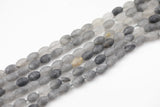Natural Gray Cloudy Quartz Beads Matte Gray Cloud Quartz Beads - Barrel Tube Shaped 12x8mm - 1 strand ~15.5" - Special Exclusive Item