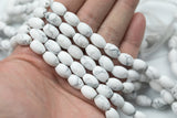 Natural White Howlite Matte Beads White Howlite Beads - Barrels Tubes Shaped 10x15mm - 1 strand ~15.5" - Special Exclusive Item