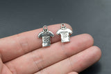 24 Soccer Futbol Jersey Shirt Pewter Charms 12x14mm 651