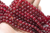 Maroon Jade Faceted Round Beads 4mm 6mm 8mm 10mm 12mm - Single or Bulk - 15.5" AAA Quality AAA Quality