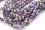 Natural Striped Amethyst Beads Faceted - High Quality in Faceted Round 6mm 8mm 10mm or 12mm - Full Strand 15.5 inches Gemstone Beads