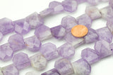 Natural Pink Amethyst- Faceted Hex Drops Beads- High Quality- Full Strand 16" - 18x21mm AAA Quality Gemstone Beads