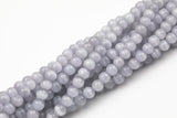 Natural Cats Eye Cat's Eye, High Quality in Round, 4mm, 6mm, 8mm, 10mm, 12mm- Full Strand 15.5 inches Long- Light Gray Smooth