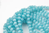 Cats Eye Cat's Eye, High Quality in Smooth Round, 4mm, 6mm, 8mm, 10mm, 12mm- Full Strand 15.5 inches Long- Light Aqua