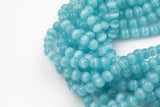 Cats Eye Cat's Eye, High Quality in Smooth Round, 4mm, 6mm, 8mm, 10mm, 12mm- Full Strand 15.5 inches Long- Light Aqua