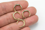15mm Double Ended Crescent Shaped Gold- 4 pieces per order