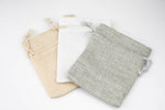 Burlap Gift Bags- 3 Sizes- High Quality- 3 colors White Gray Burlap