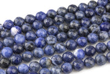 Natural Dark Blue Sodalite, High Quality in Faceted Round, -Full Strand 15.5 inch Strand, 4mm, 6mm, 8mm, 12mm, or 14mm Beads AAA Quality