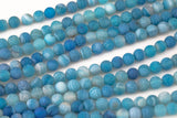 Aquamarine Fire Agate, High Quality in Matte Round, 6mm, 8mm, 10mm, 12mm- PM AAA Quality