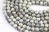 Natural Rare Grass Jasper Beads Grade AAA Round 6mm, 8mm, 10mm, 12mm, 14mm- Full 15.5 Inch Strand Smooth Gemstone Beads
