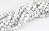 Natural White Howlite Beads Matte White Howlite 4mm 6mm 8mm 10mm 12mm - Wholesale Bulk Pricing- Full 15.5 Inch AAA Quality AAA Quality
