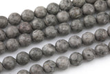 Natural Gray Mai Jasper High Quality in Faceted Round Gemstone Beads