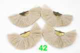 New Colors! BEAUTIFUL Fan Tassels on Brass Findings. Perfect for earrings or pendants! One pair per order. 1" by 2"
