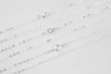 Made in USA 925 SS Necklace Sterling Silver 1.5mm Flat Cable Chain Necklace 14" 16" 18" 20"