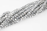 10mm WHITE GOLD Crystal Rondelle - 1 or 5 or 10 STRANDS