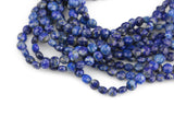 Natural Lapis- Full Strands-15.5 inches-5mm- Nice Size Hole- Diamond Cutting,High Facets-Nice and Sparkly-Faceted Coin Gemstone Beads