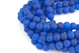 Sapphire Clear Jade- JADE Matte Round- 8mm -Full Strand 15.5 inch Strand AAA Quality