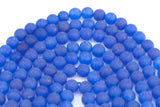 Sapphire Clear Jade- JADE Matte Round- 8mm -Full Strand 15.5 inch Strand AAA Quality