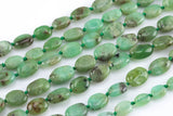 Natural Australian Chrysoprase Beads. Chrysoprase Flat Oval Nuggets . 8x12mm Full 16 inch Strand- AAA Grade Gemstone Beads