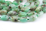 Natural Australian Chrysoprase Beads. Chrysoprase Flat Oval Nuggets . 8x12mm Full 16 inch Strand- AAA Grade Gemstone Beads