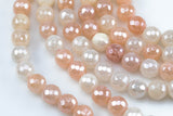 Natural MYSTIC PINK SILVERITE Faceted Round- Full Strand 15.5 inch Strand Gemstone Beads