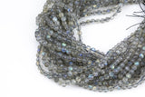 Natural Labradorite- Full Strands-15.5 inches-3mm- Nice Size Hole- Diamond Cutting,High Facets-Nice and Sparkly-Faceted Round